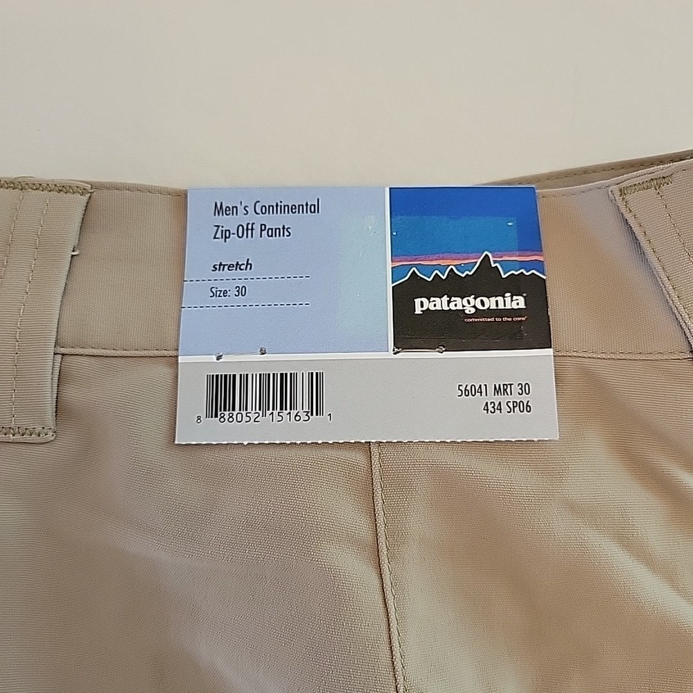 NWT Men's Patagonia Convertible Pants Hiking Lightweight Continental 30x31